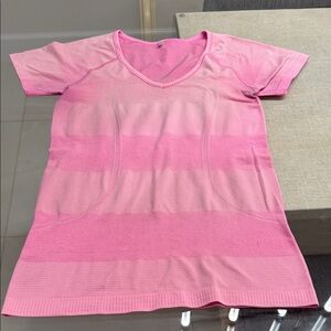 lululemon athletica Pink Short-Sleeve V-Neck Tee